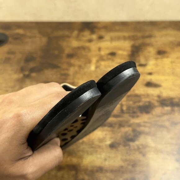 Jenni Kayne Cheetah Print Mules Size 39 Pony Hair Slip On Pointed Toe Flats - Picture 16 of 16